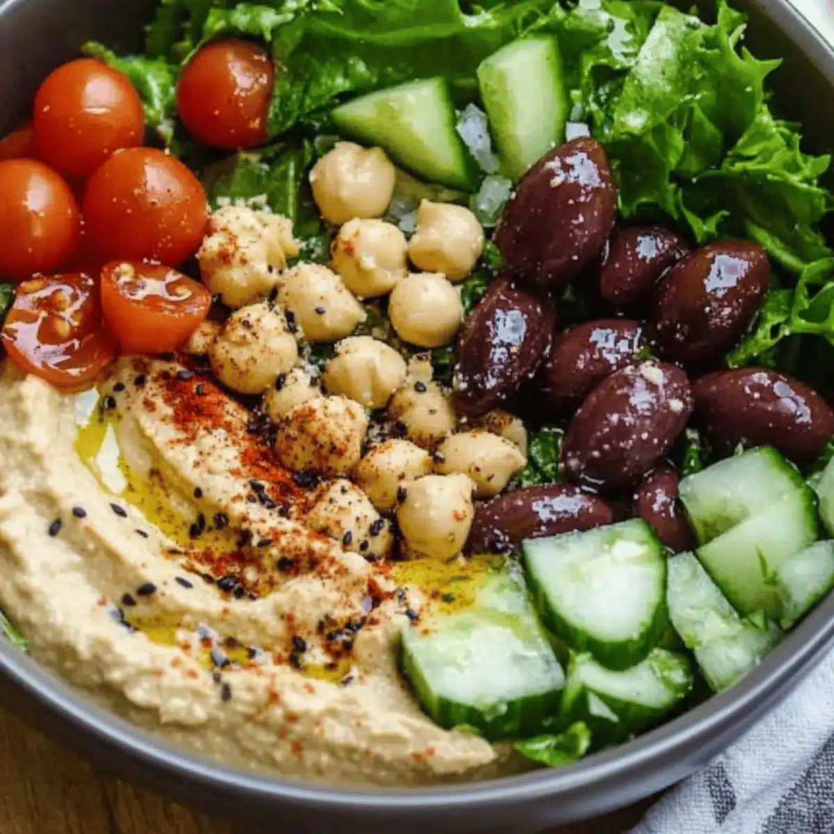 Unlocking Flavor: Mediterranean Salad with Hummus-Inspired Dressing
